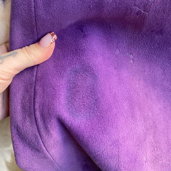 RARE Vintage 1960s Lilli Ann Purple Shearling Fur Coat - Picture 8 of 8